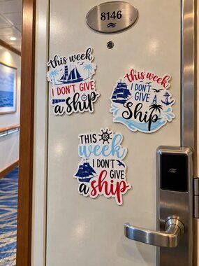 Cruise Cabin Door Magnets Set of 3 Funny Ship Nautical Decor Large Decorations